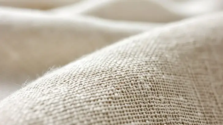 Muestra de textura de tela Lino Soft en color crema